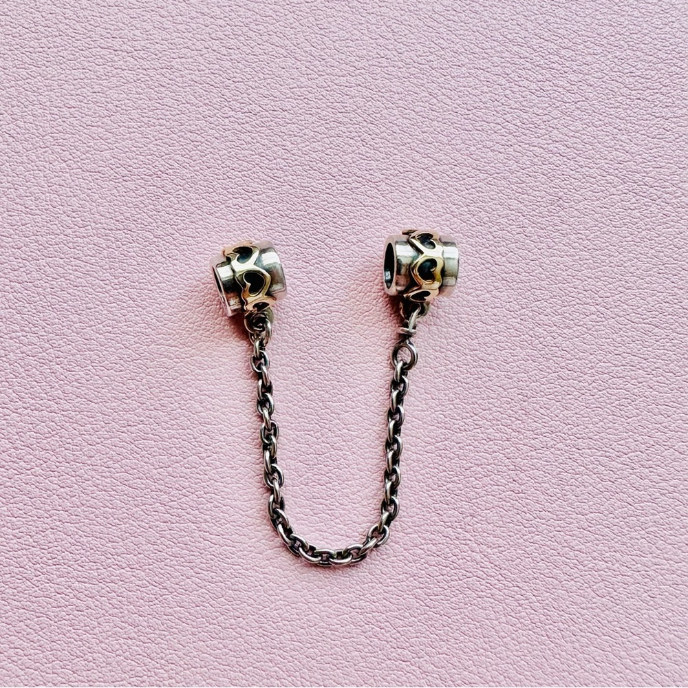 Pandora Two Tone Hearts Safety Chain